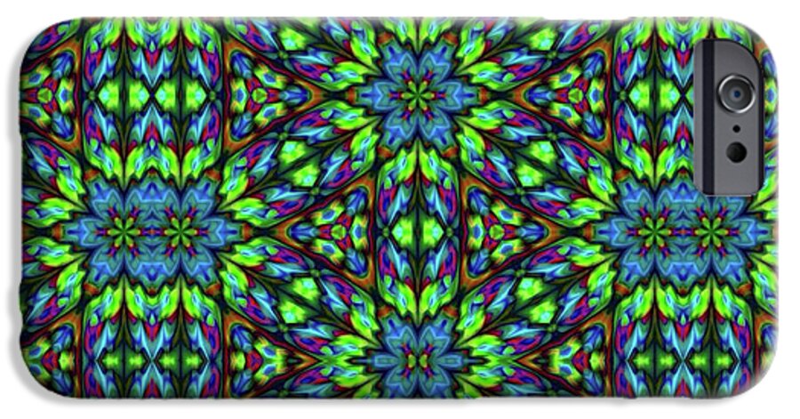 Green and Blue Geometric Kaleidoscope - Phone Case