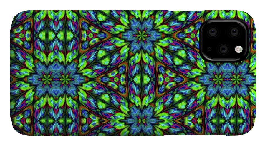 Green and Blue Geometric Kaleidoscope - Phone Case