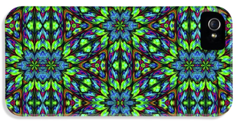 Green and Blue Geometric Kaleidoscope - Phone Case