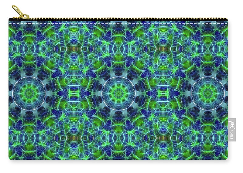 Green and Blue Kaleidoscope - Zip Pouch