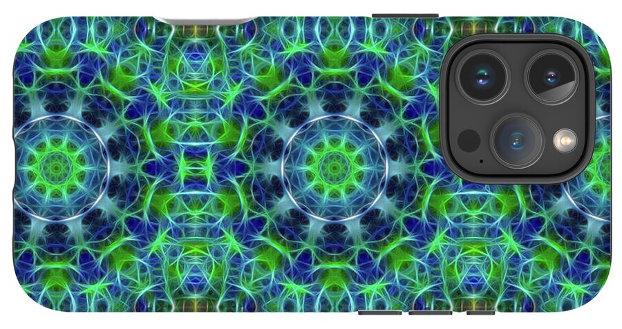 Green and Blue Kaleidoscope - Phone Case