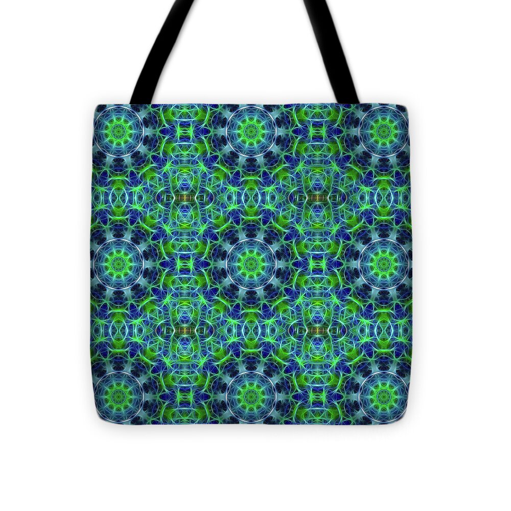 Green and Blue Kaleidoscope - Tote Bag