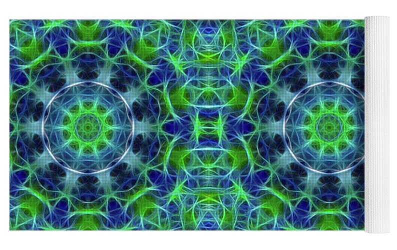 Green and Blue Kaleidoscope - Yoga Mat