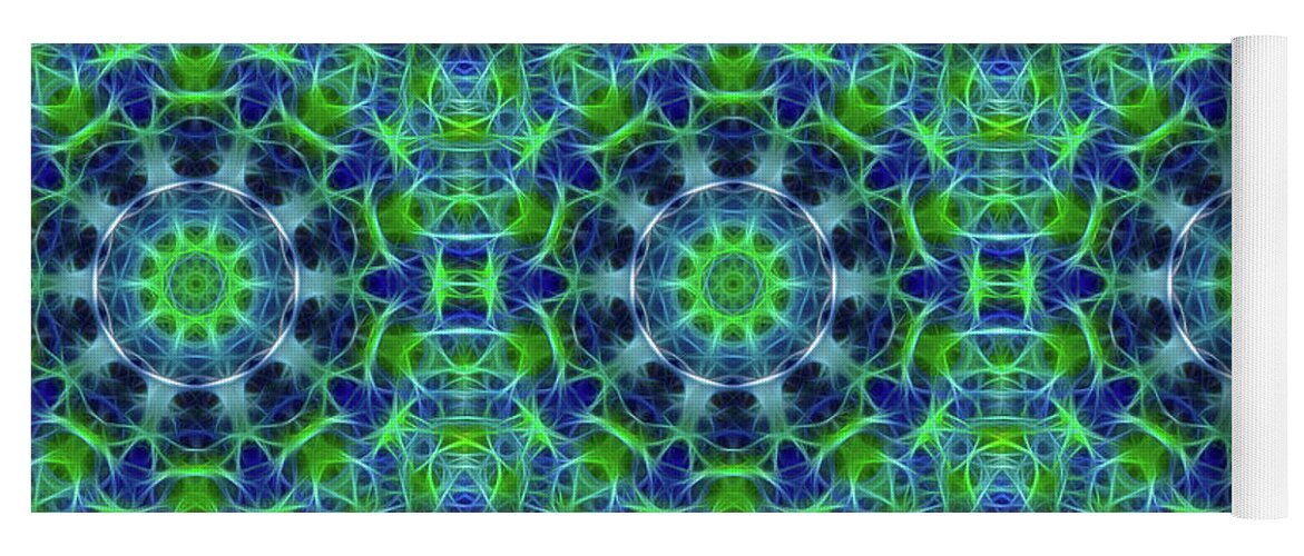 Green and Blue Kaleidoscope - Yoga Mat