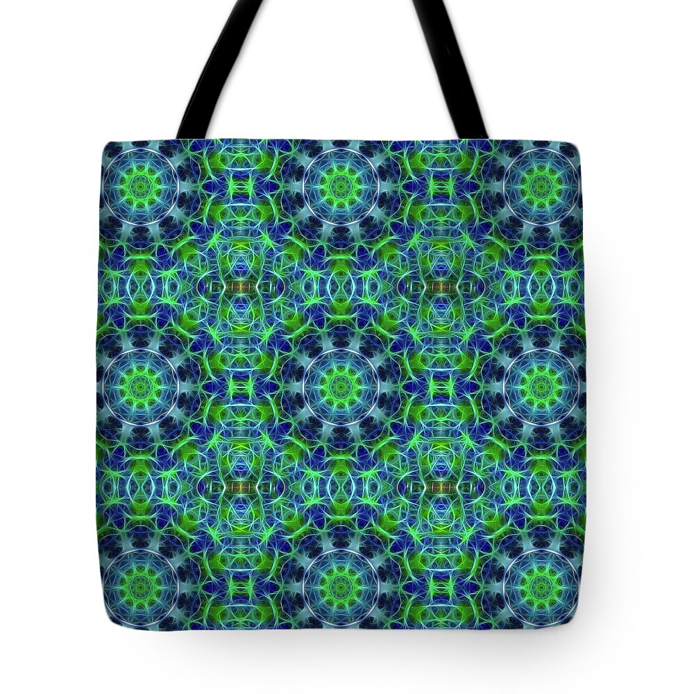 Green and Blue Kaleidoscope - Tote Bag