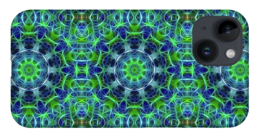 Green and Blue Kaleidoscope - Phone Case