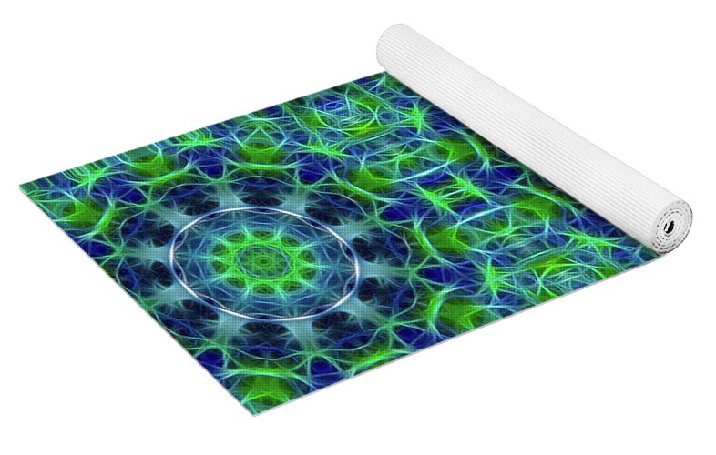 Green and Blue Kaleidoscope - Yoga Mat