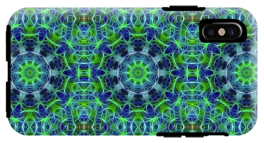 Green and Blue Kaleidoscope - Phone Case