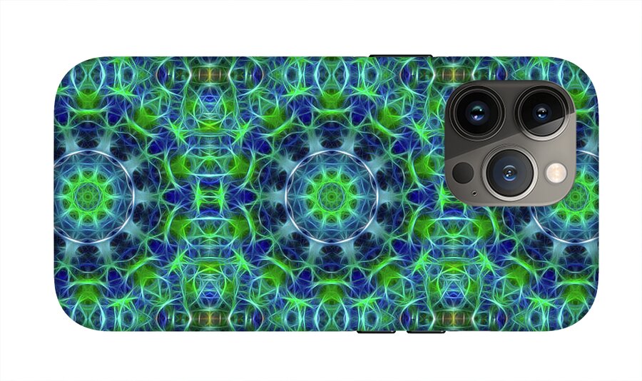 Green and Blue Kaleidoscope - Phone Case