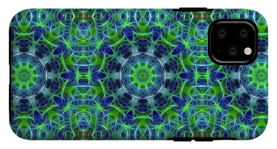 Green and Blue Kaleidoscope - Phone Case