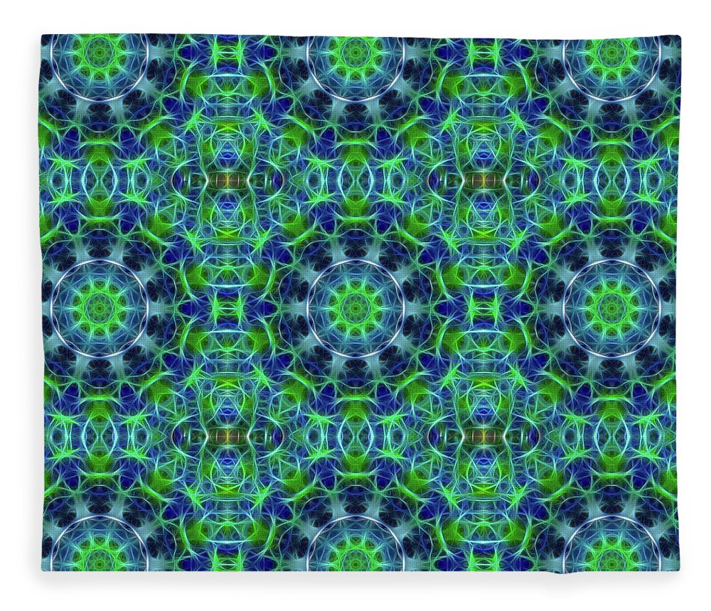 Green and Blue Kaleidoscope - Blanket