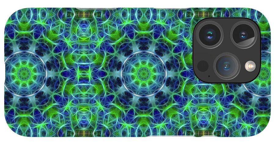 Green and Blue Kaleidoscope - Phone Case