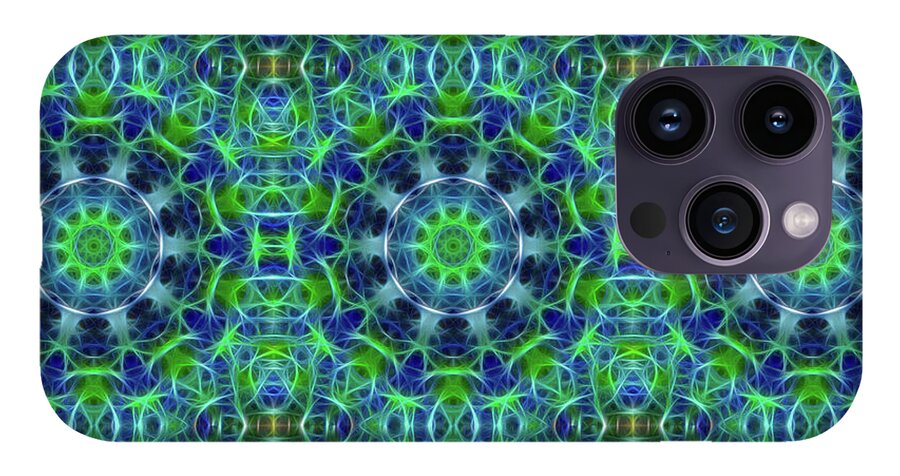 Green and Blue Kaleidoscope - Phone Case