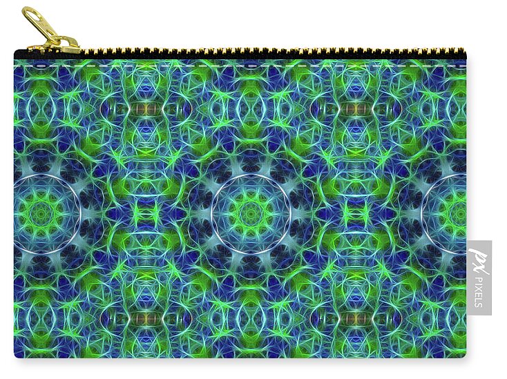 Green and Blue Kaleidoscope - Zip Pouch