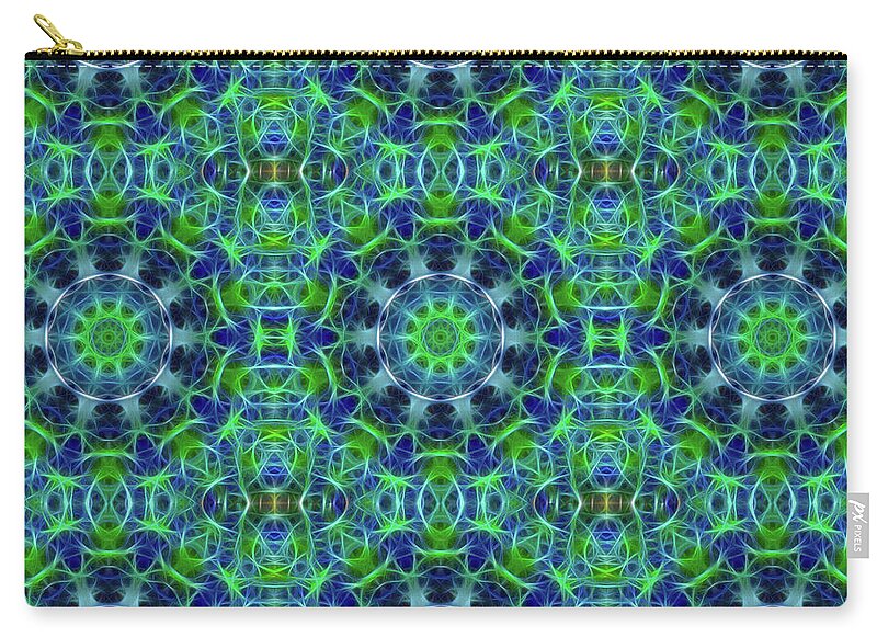 Green and Blue Kaleidoscope - Zip Pouch