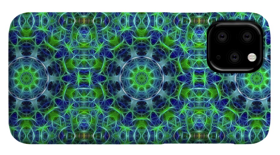 Green and Blue Kaleidoscope - Phone Case