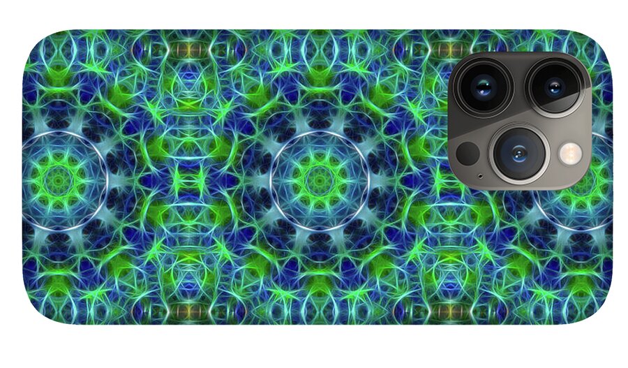 Green and Blue Kaleidoscope - Phone Case