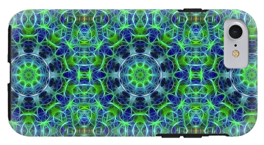 Green and Blue Kaleidoscope - Phone Case