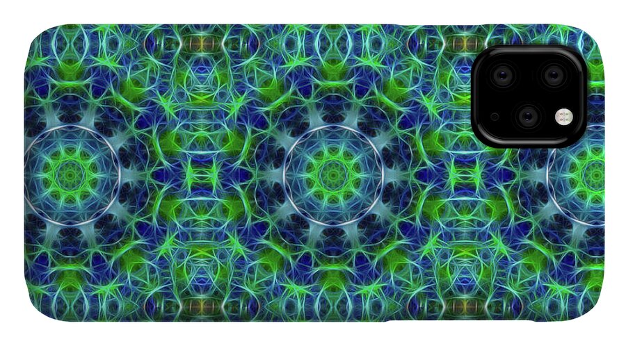 Green and Blue Kaleidoscope - Phone Case