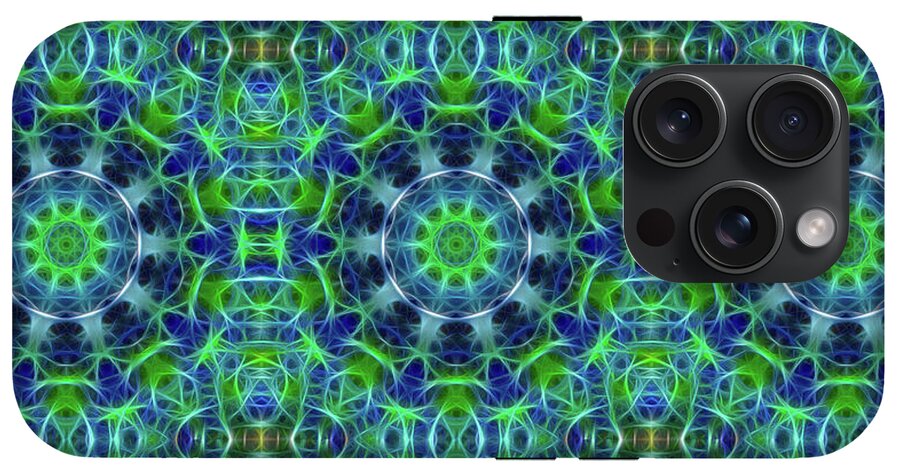 Green and Blue Kaleidoscope - Phone Case