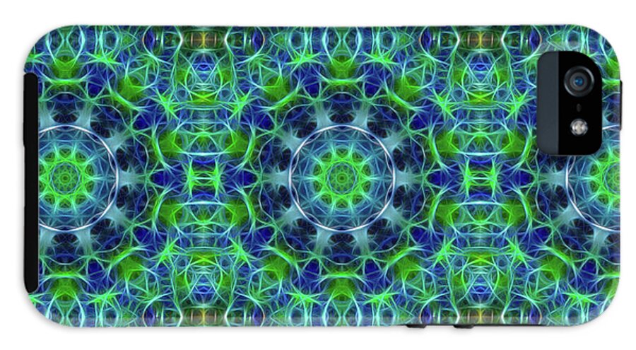 Green and Blue Kaleidoscope - Phone Case