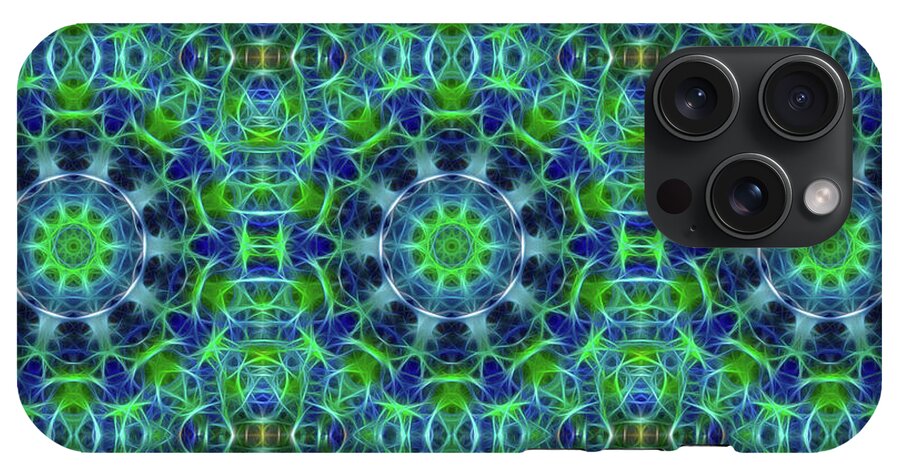 Green and Blue Kaleidoscope - Phone Case