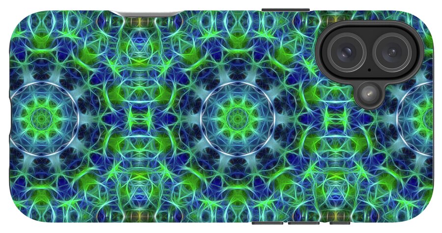 Green and Blue Kaleidoscope - Phone Case