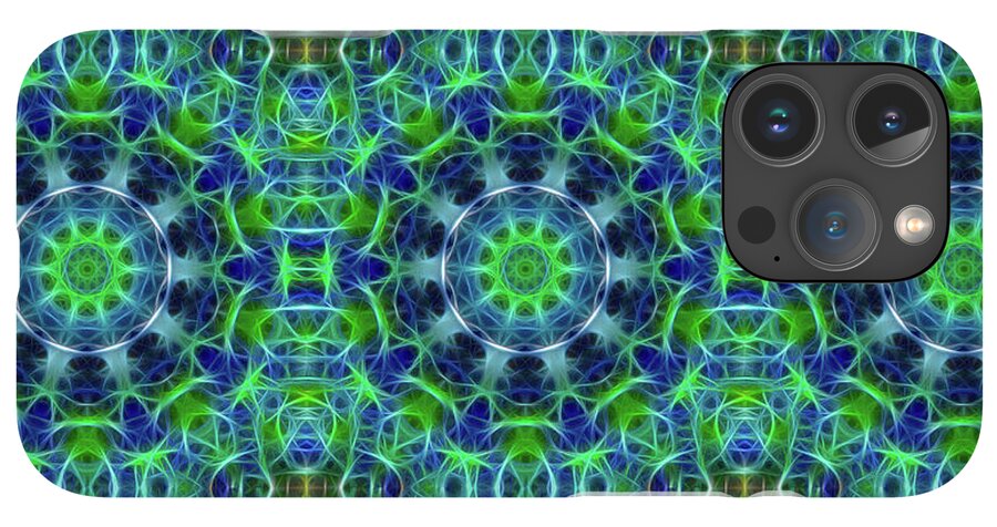 Green and Blue Kaleidoscope - Phone Case