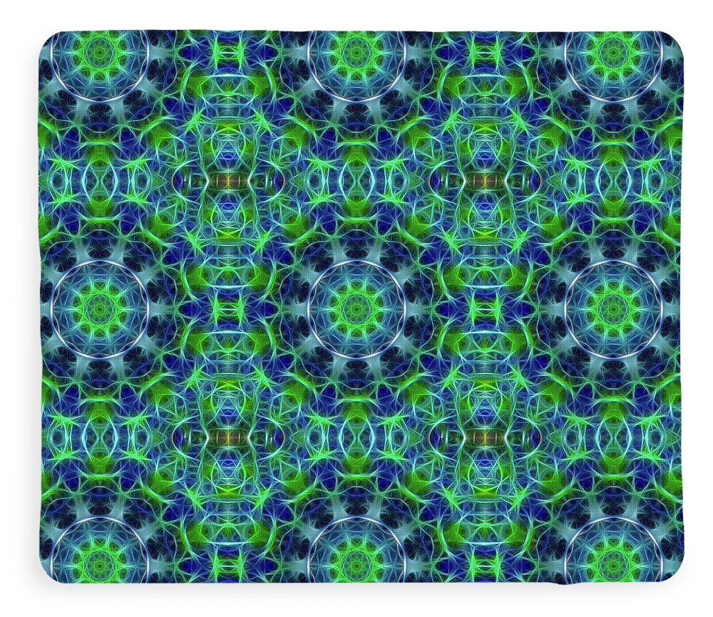 Green and Blue Kaleidoscope - Blanket