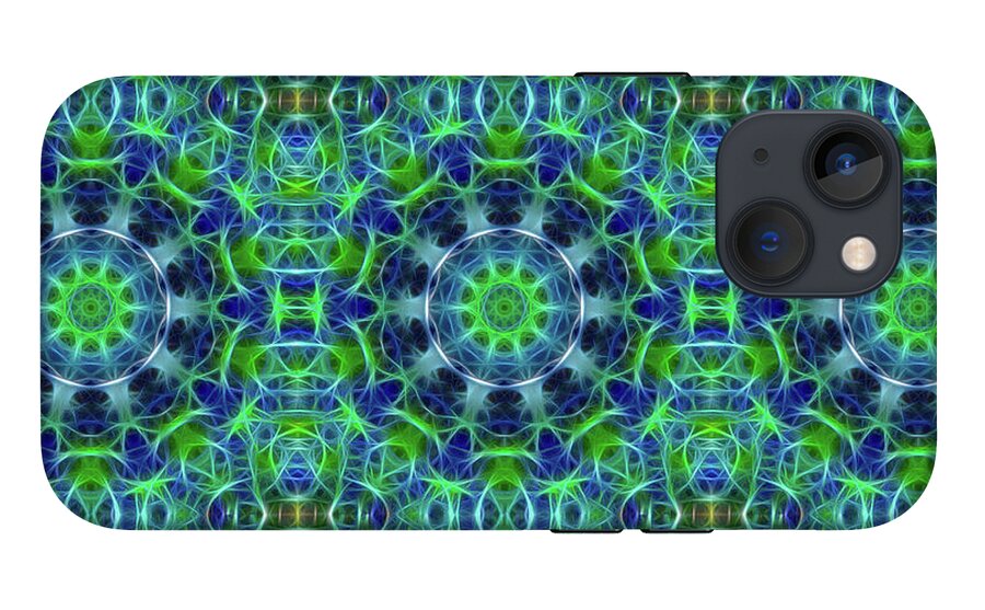 Green and Blue Kaleidoscope - Phone Case