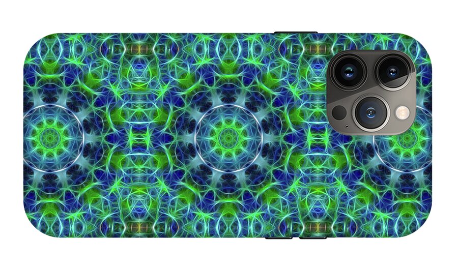 Green and Blue Kaleidoscope - Phone Case