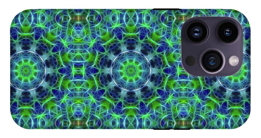 Green and Blue Kaleidoscope - Phone Case