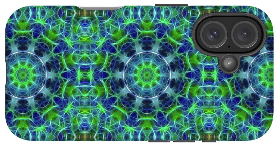 Green and Blue Kaleidoscope - Phone Case