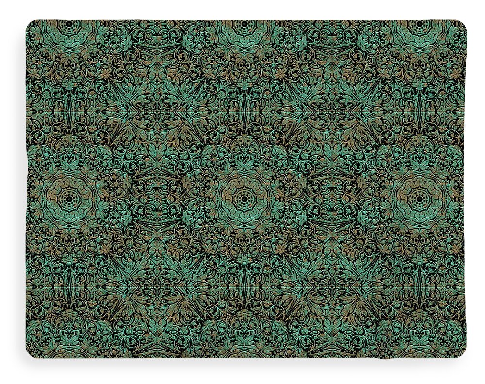 Green Copper Flower Kaleidoscope - Blanket