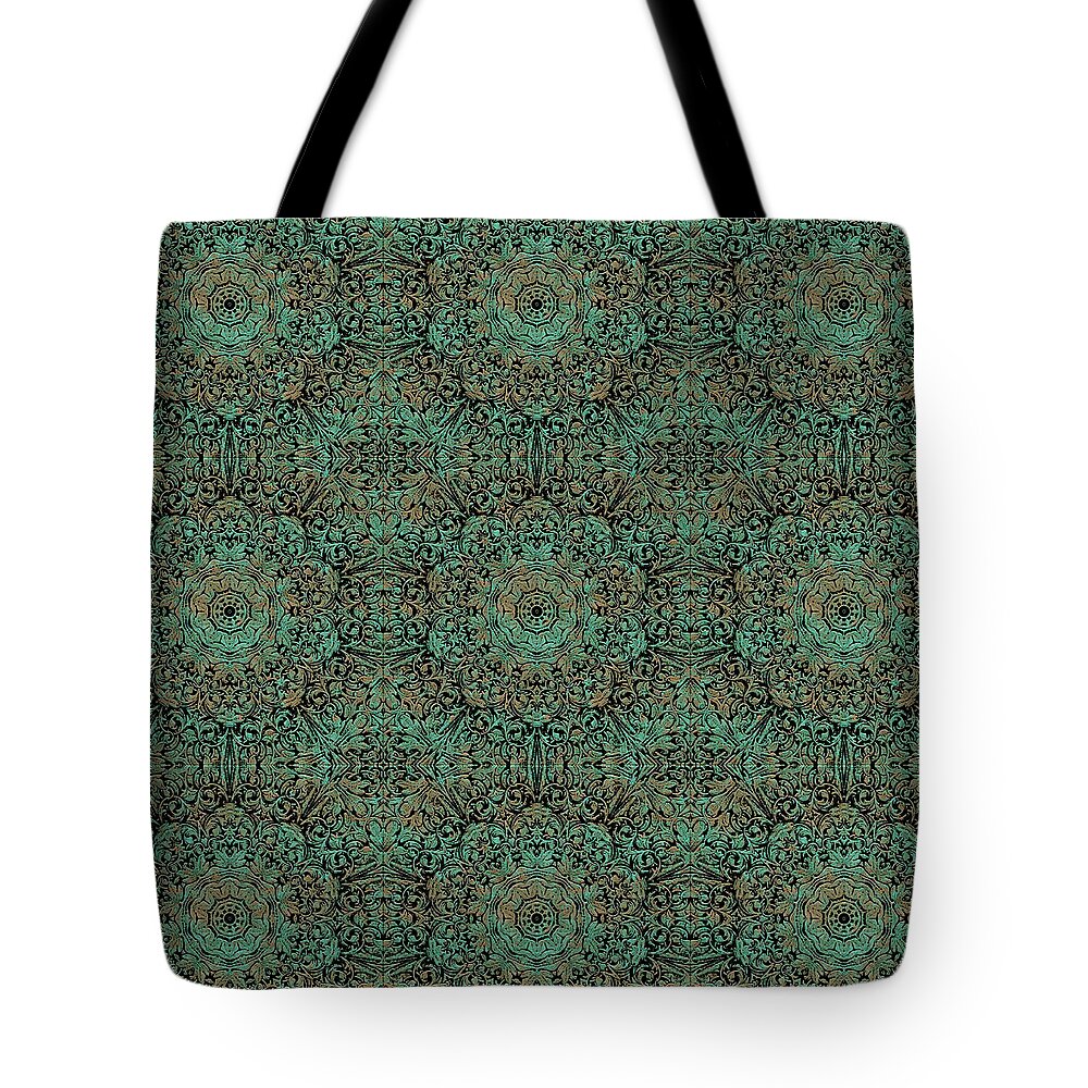 Green Copper Flower Kaleidoscope - Tote Bag