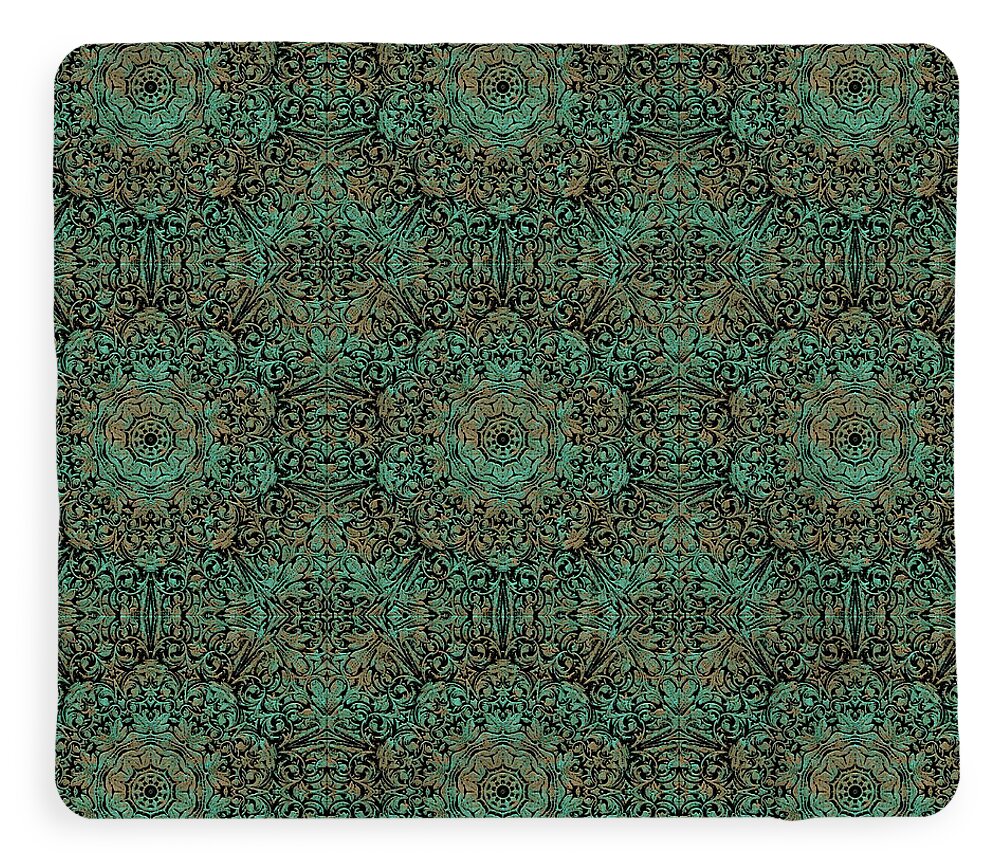 Green Copper Flower Kaleidoscope - Blanket