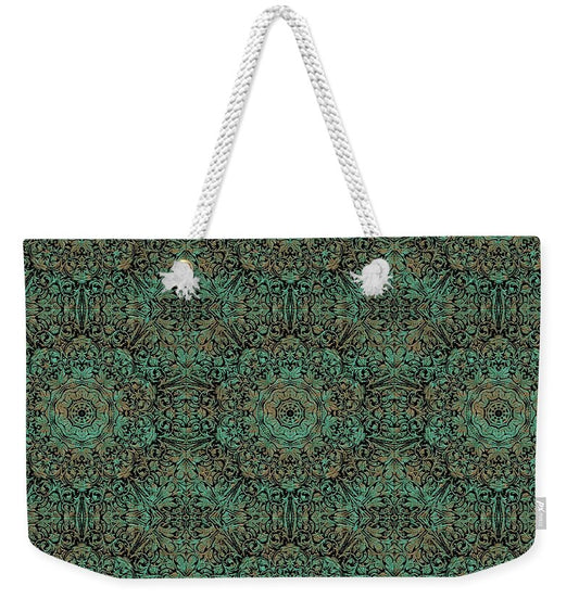 Green Copper Flower Kaleidoscope - Weekender Tote Bag