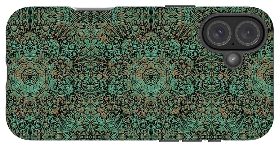 Green Copper Flower Kaleidoscope - Phone Case