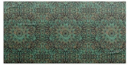 Green Copper Flower Kaleidoscope - Beach Towel