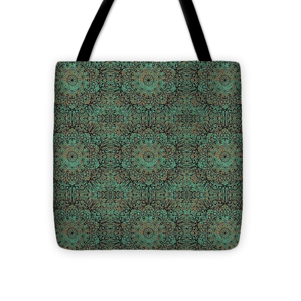 Green Copper Flower Kaleidoscope - Tote Bag