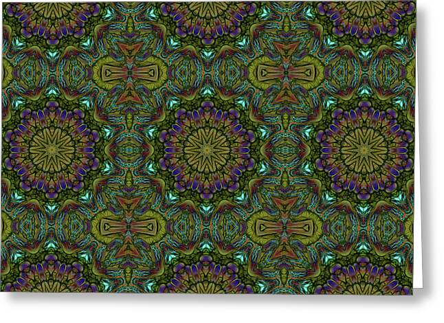 Green Kaleidoscope - Greeting Card