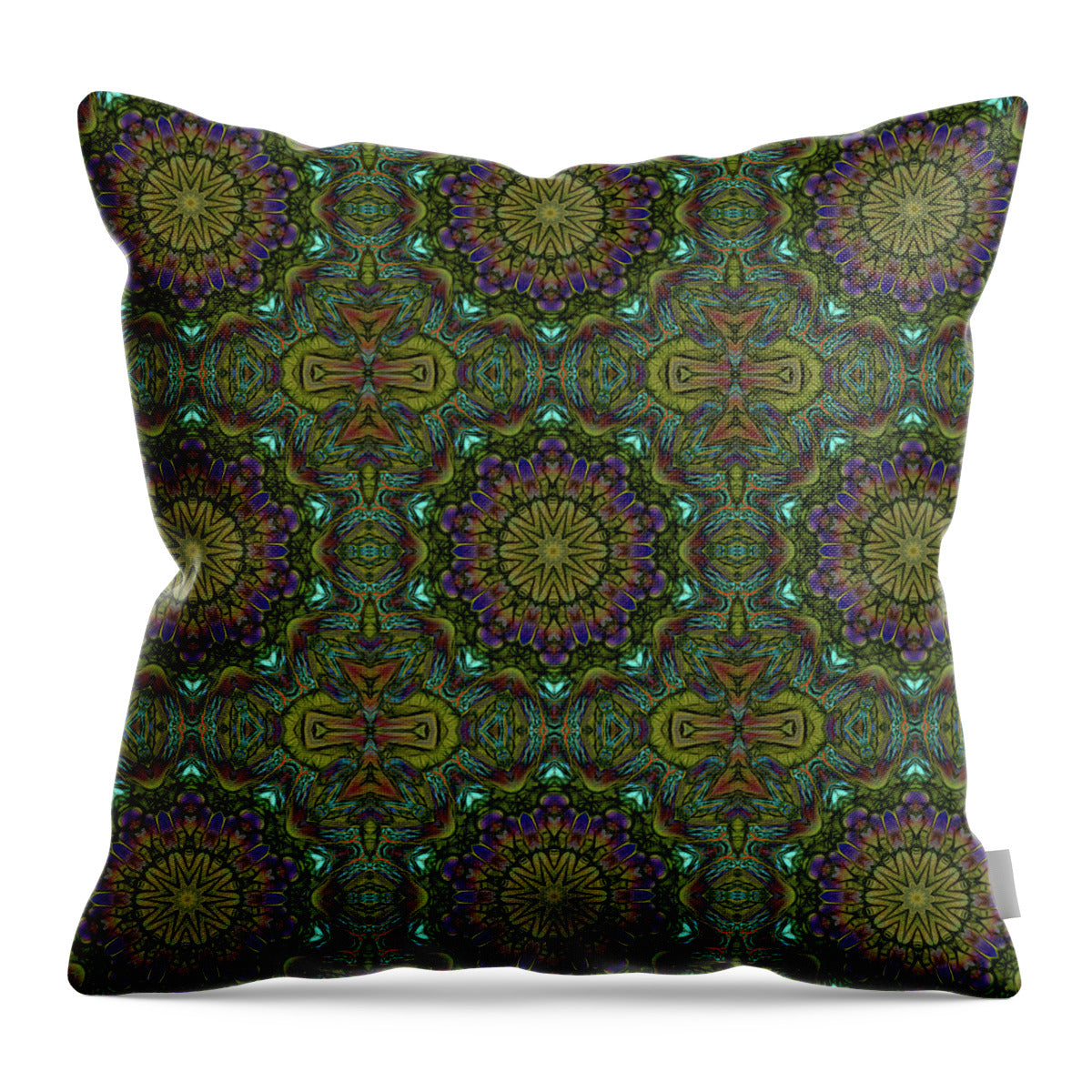 Green Kaleidoscope - Throw Pillow