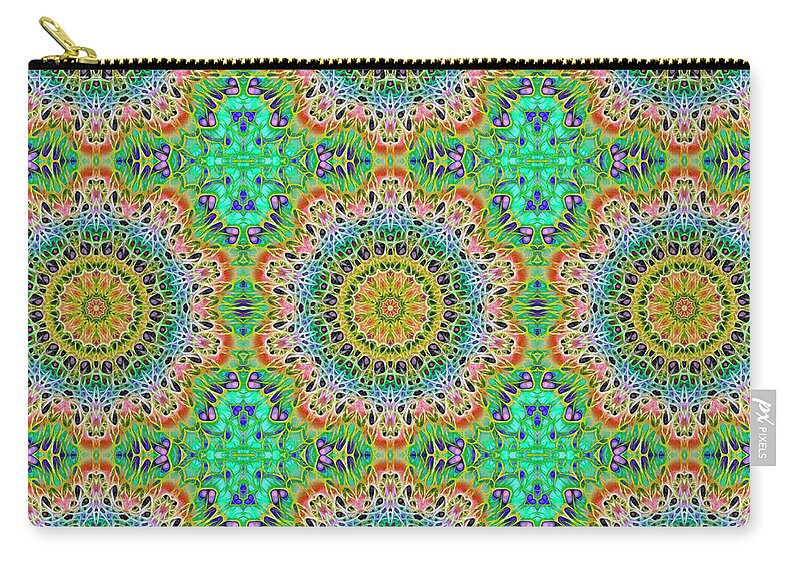 Green Orange Kaleidoscope - Zip Pouch