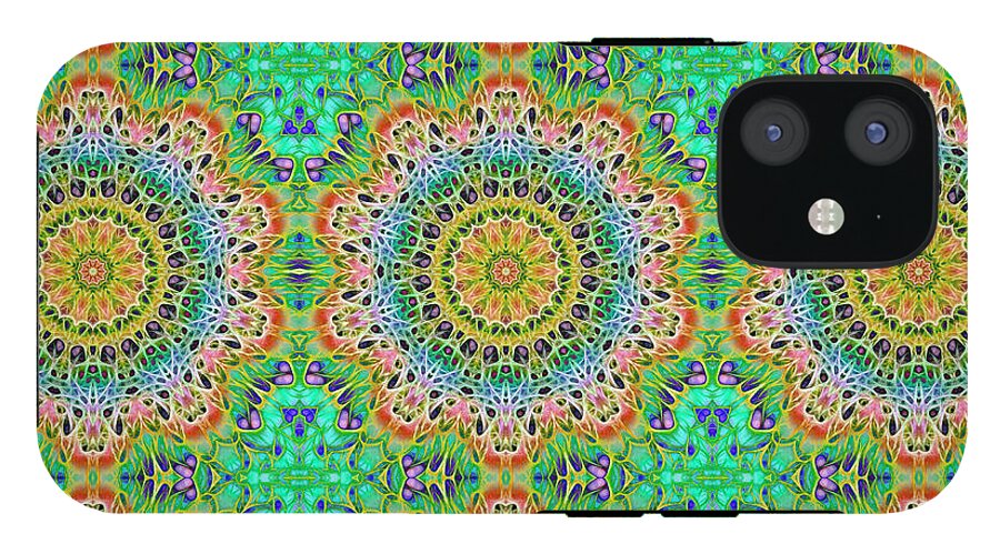 Green Orange Kaleidoscope - Phone Case