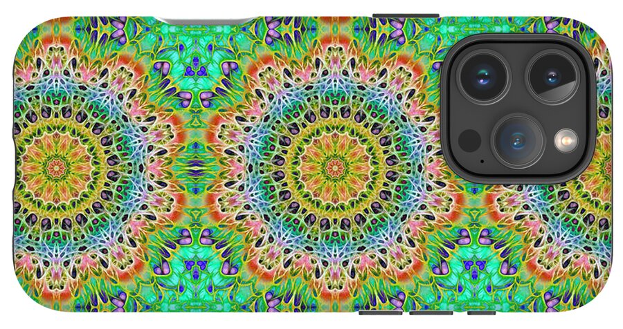 Green Orange Kaleidoscope - Phone Case