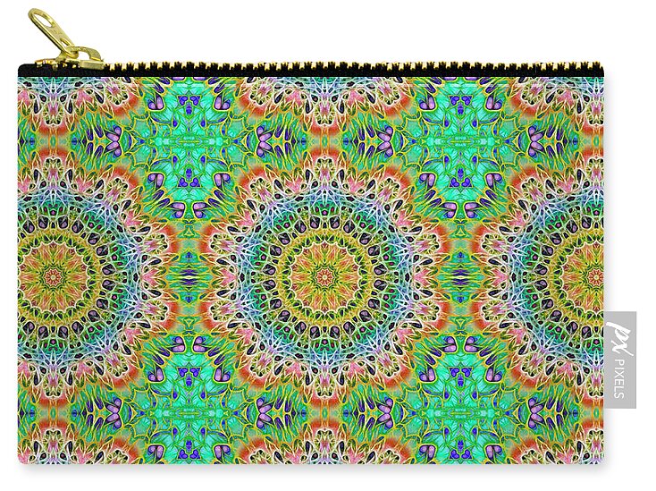 Green Orange Kaleidoscope - Zip Pouch