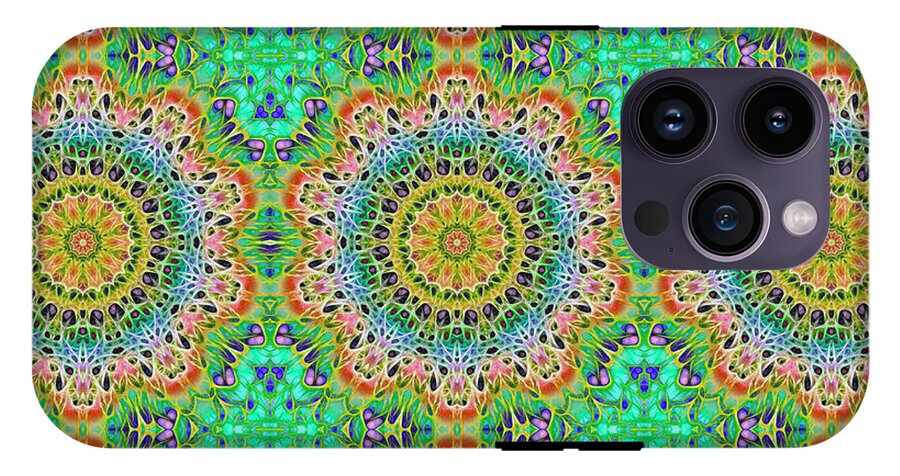 Green Orange Kaleidoscope - Phone Case