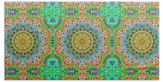 Green Orange Kaleidoscope - Bath Towel