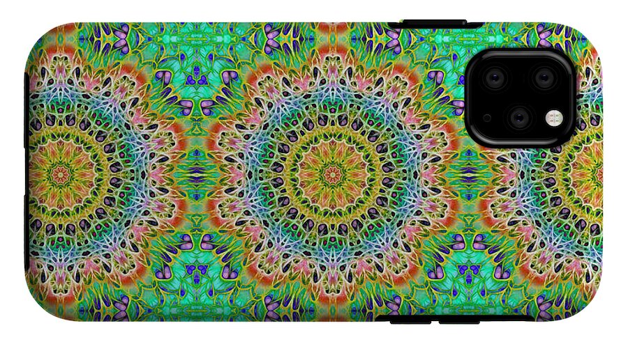 Green Orange Kaleidoscope - Phone Case