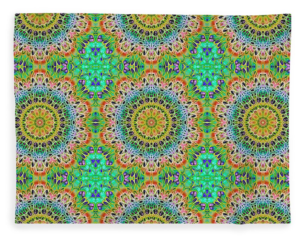 Green Orange Kaleidoscope - Blanket